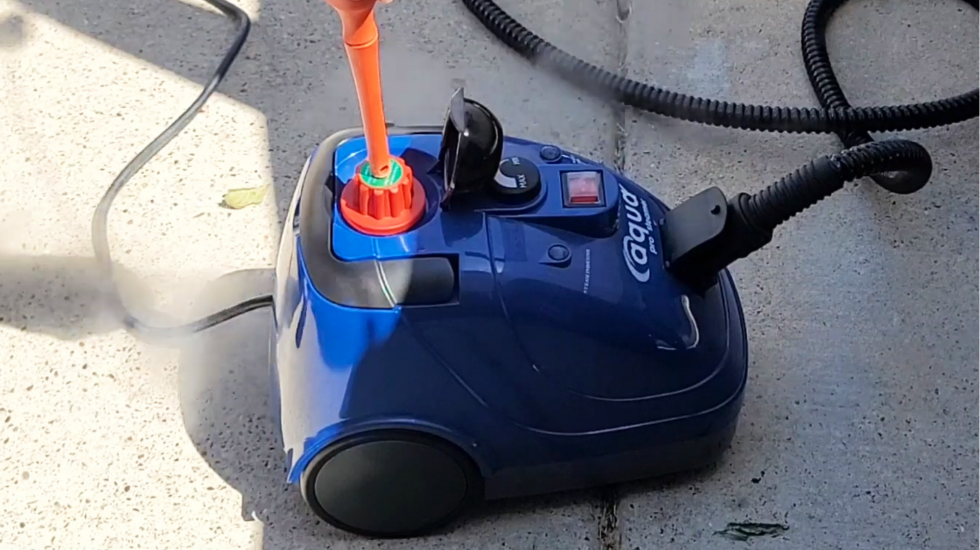 Aqua Pro Steamer in action, ideal for deep cleaning