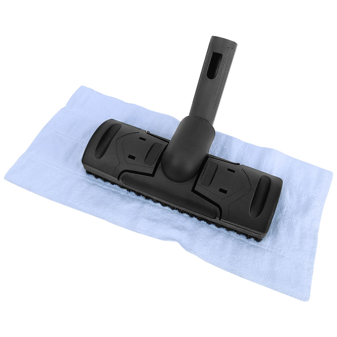Aqua Pro Steamer rectangular floor brush attachment with a white fleece cloth pad.