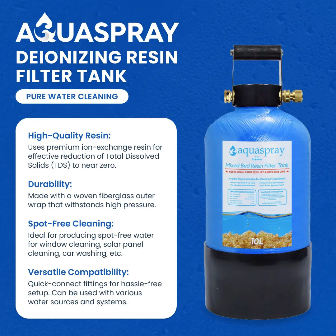 Pure Water Cleaning System with 3 Gallon Deionizing Resin Tank and Mixed Bed Resin