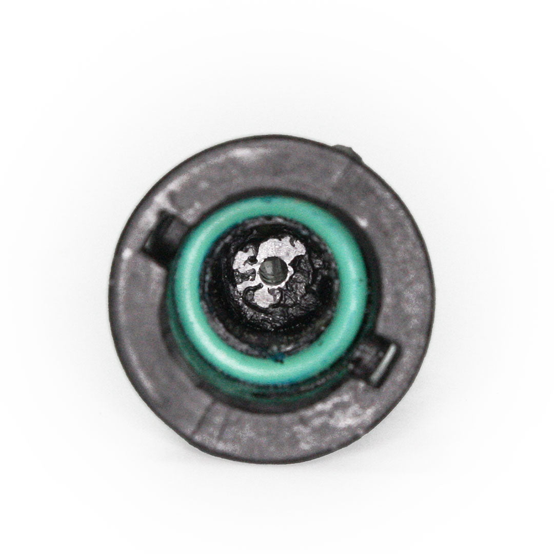 Close-up of Aqua Pro Vac coupling interior with green seal ring and central opening for secure connections.