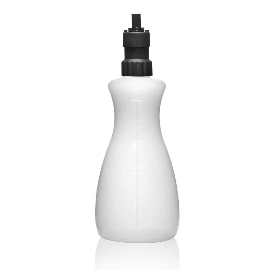 Front view of the Aqua Pro Steamer's white refillable water bottle.