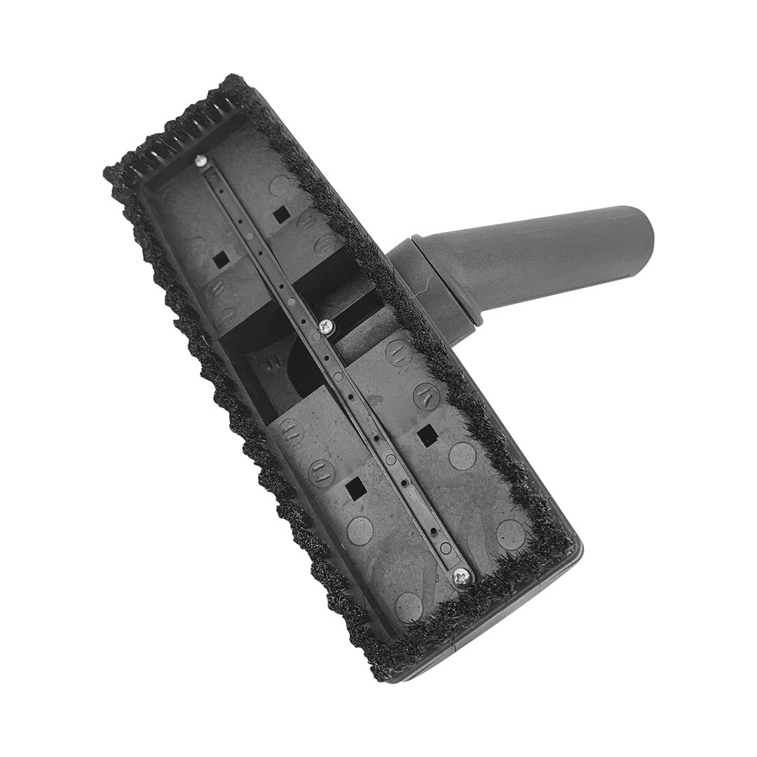 Detailed bottom view of Aqua Pro Vac floor nozzle featuring integrated bristles.