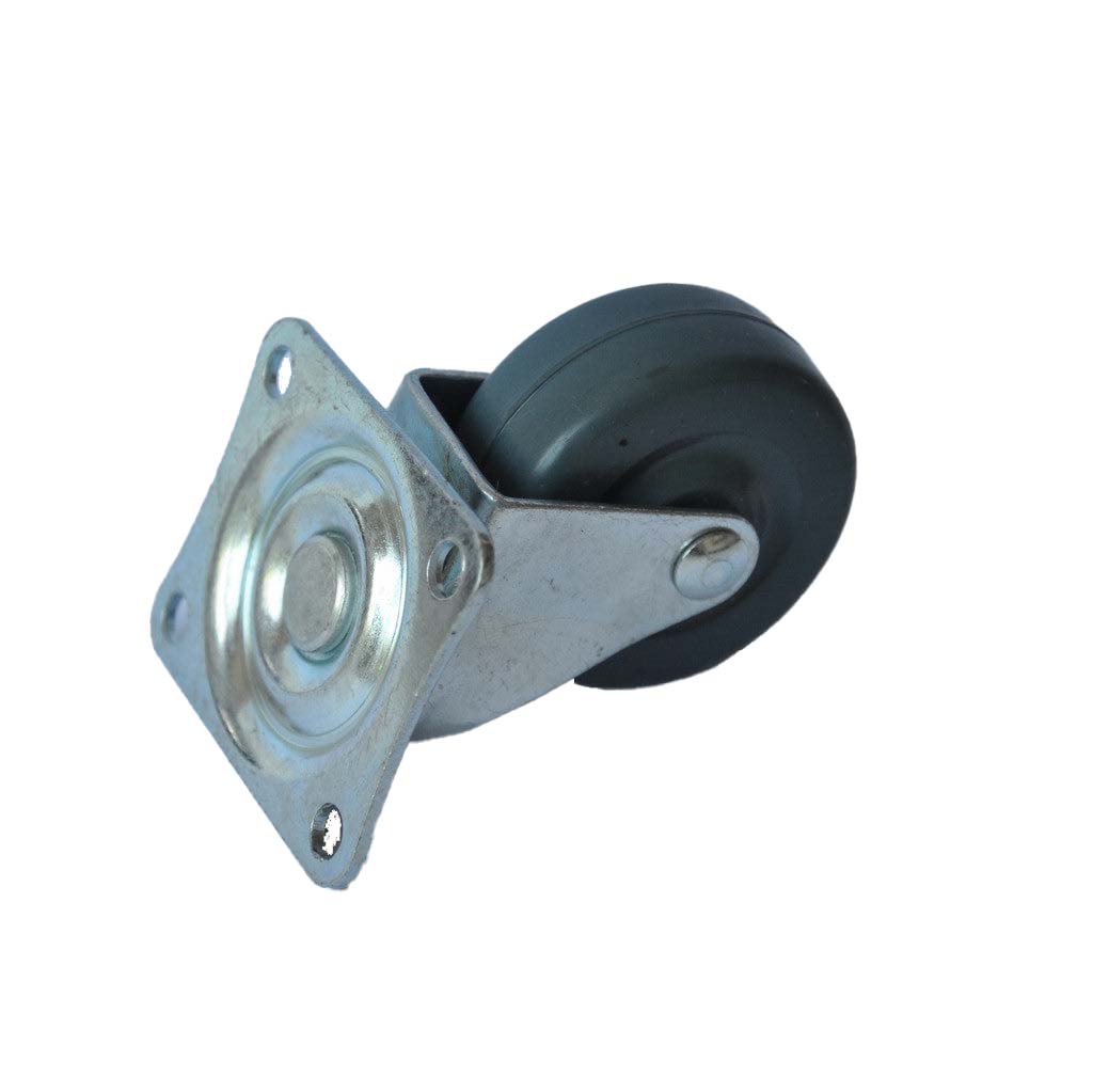 Front view of Aqua Pro Vac replacement caster with durable black wheel and sturdy metal mounting bracket.