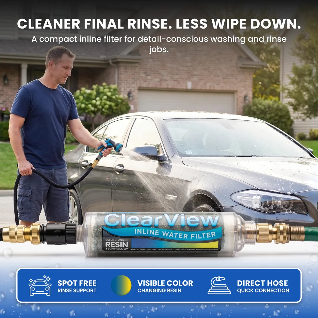 ClearView Inline Color-Changing DI Water Filter with Quick Connects