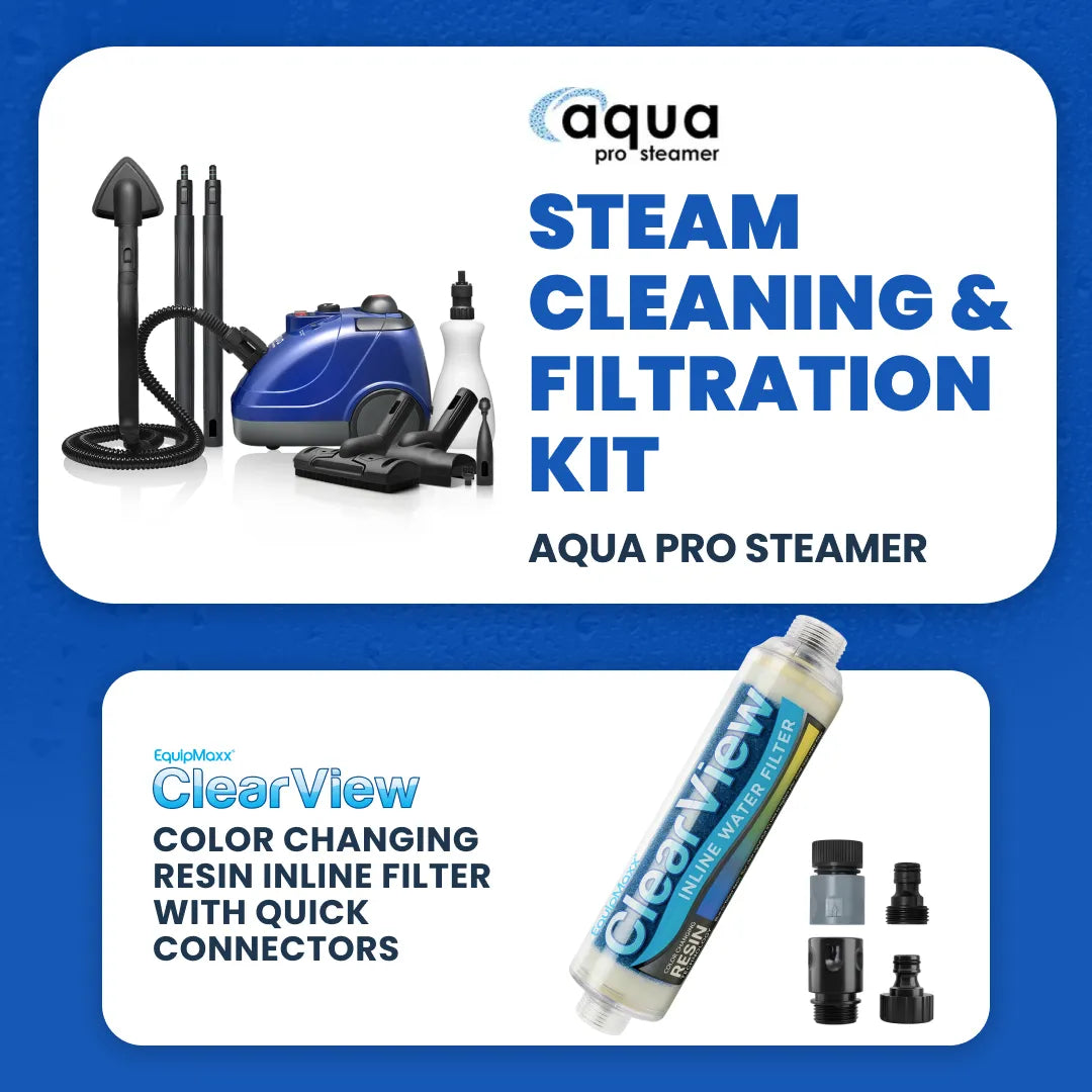 Aqua Pro Steamer for Mobile Detailing & Home Cleaning with Clearview DI Resin Filter
