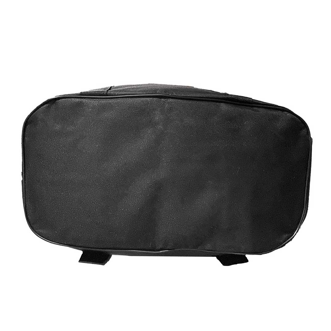 Flat base of the Aqua Pro Vac and Steamer black accessory bag.
